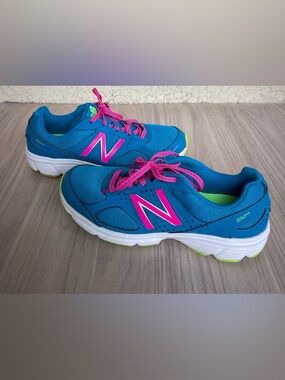 New Balance Teal Blue Sneakers with Hot Pink Accents